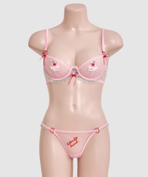Night Games Bottomless Brunch Ouvert Brief - Light Pink/ Mint Green