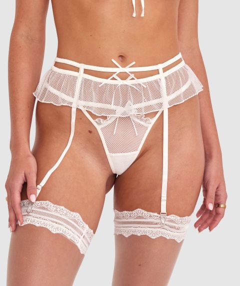 Night Games Cry Baby Suspender - Ivory