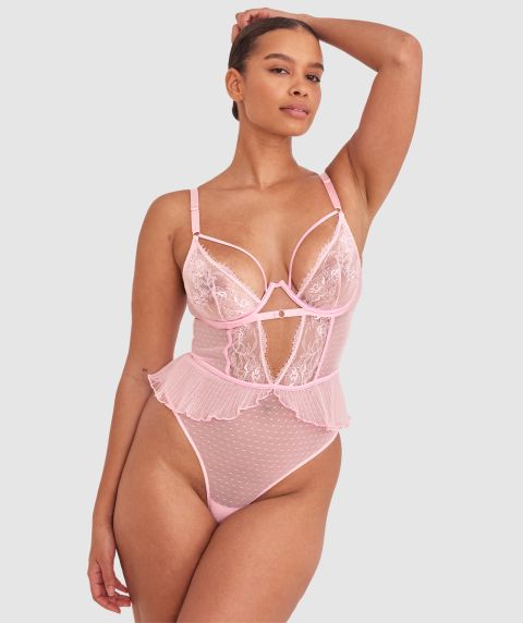 Night Games Deja Vu Unlined Bodysuit - Light Pink