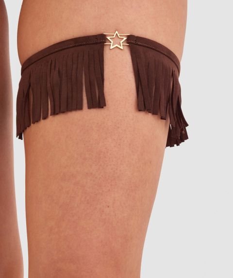 Night Games Howdy Leg Garter - Dark Brown