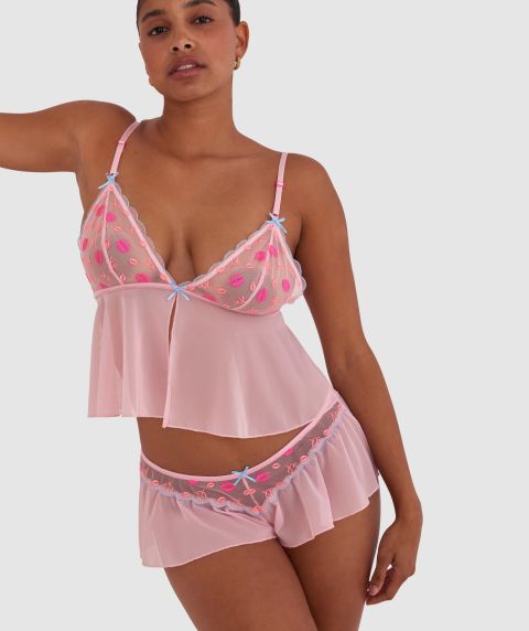 Night Games Kiss Kiss Cami - Pink