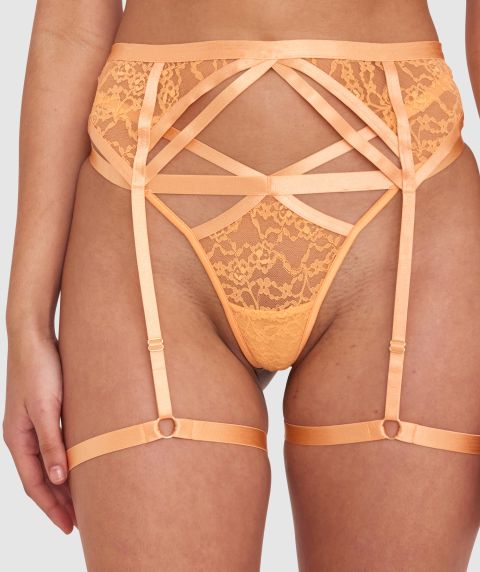 Night Games Peachy Cheeks Suspender - Orange