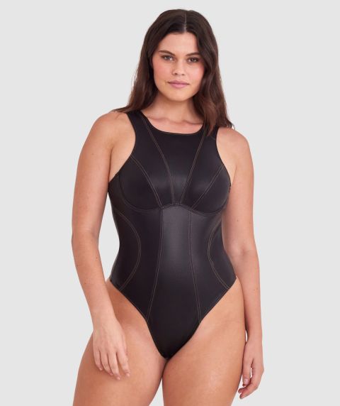 Night Games Slick Delight Bodysuit - Black