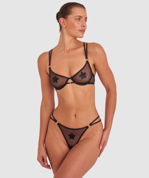 Night Games Starstruck Unlined String Set - Black