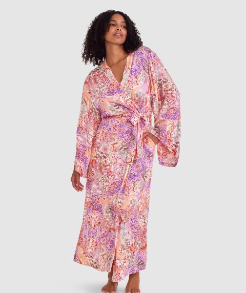 Palmer Long Wrap - Print Paisley/Purple