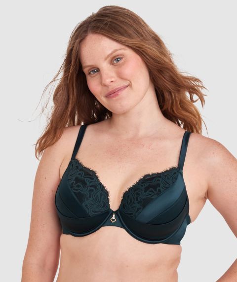 Rosaria Lightly Lined Bra-Dark Green