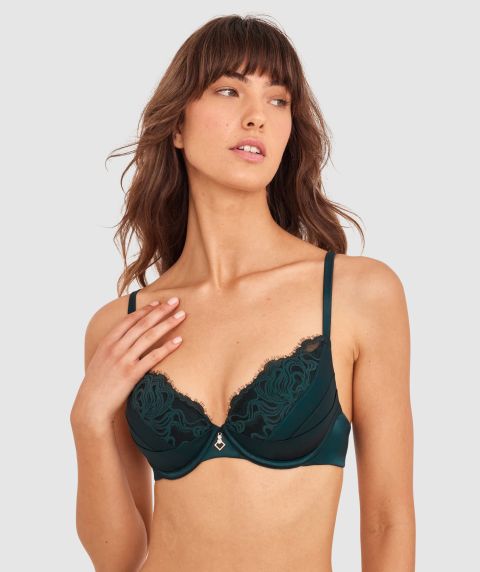 Rosaria Push Up Dentelle-Dark Green