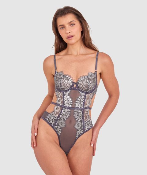Silvia Bodysuit - Dark Grey/Silver