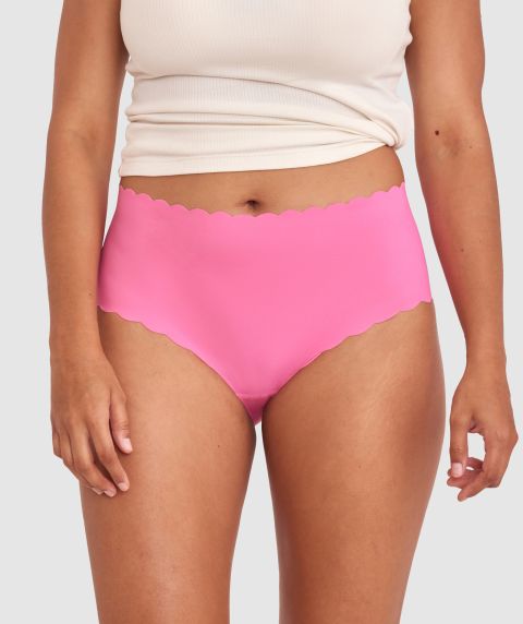 Smooth Comfort Scallop Full Brief - Pink