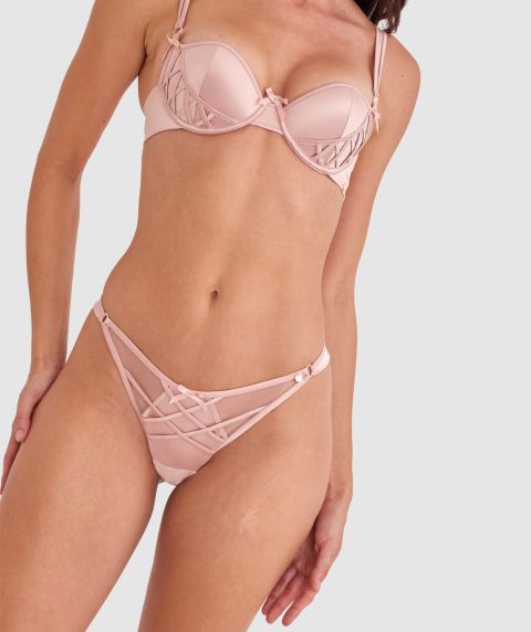 Vamp Bittersweet High Leg G String - Blush Pink