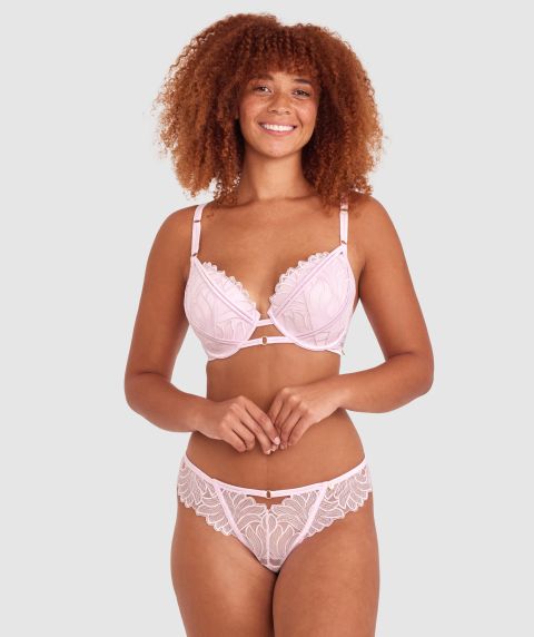 Vamp Bubblegum Baby High Leg Brazilian Knicker - Light Pink