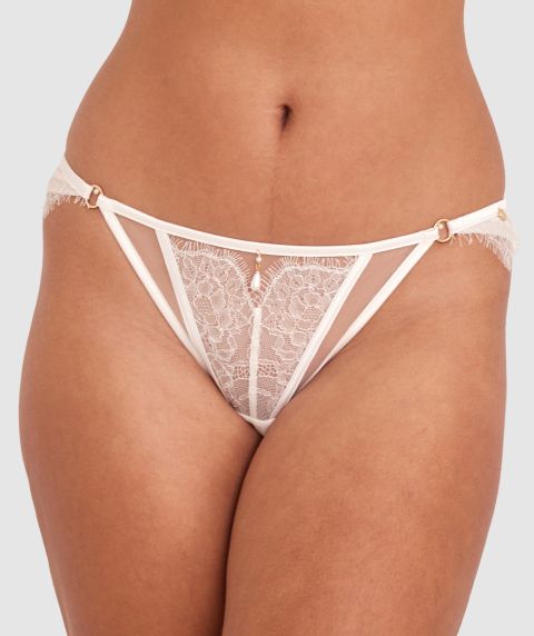 Vamp Eternity High Leg Brazilian Knicker - Ivory