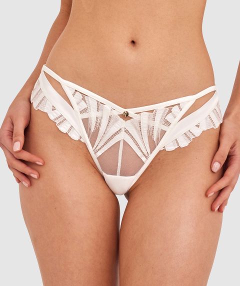 Vamp French Kisses High Leg Brazilian Knicker-Ivory