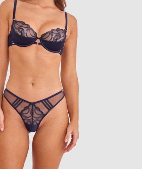 Vamp Heatwave High Leg G String - Navy