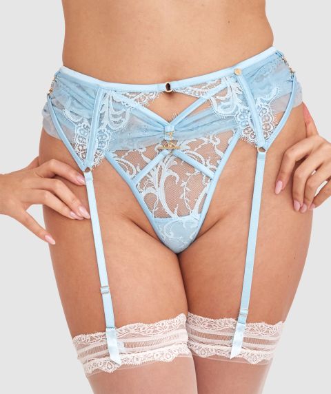 Vamp Promise Me Suspender - Pale Blue