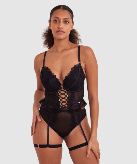 Vamp Spell On You Push Up Bodysuit - Black