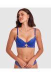 Vamp Eyes On You Push Up Bra - Cobalt Blue