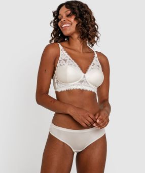 Underwire bra with cups and lace white - Pure Cotton