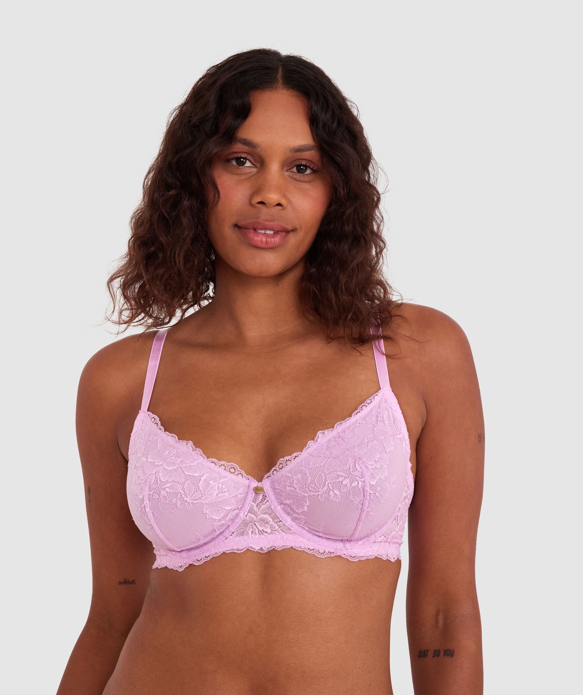 Bras N Things Luxe Lace Underwire Bra - Pink