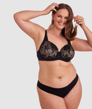 Smooth Comfort Lace Bikini Knicker - Black