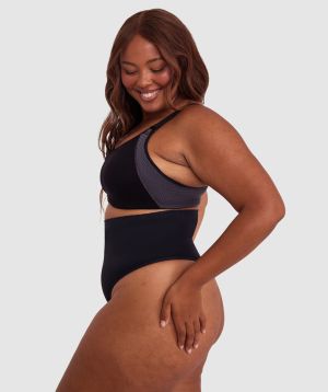 Cooling Seamfree High Waist V-String - Black