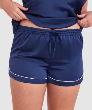 Liquid Satin Shorts - Navy