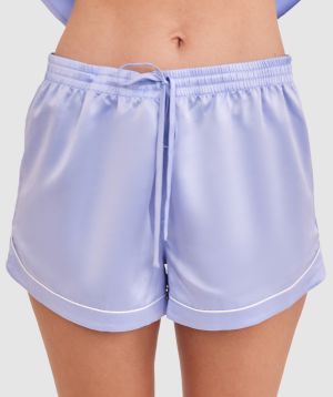 Liquid Satin Short - Pale Blue/Embro