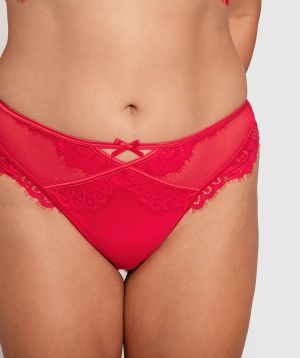 Indulge High Waisted V String - Red