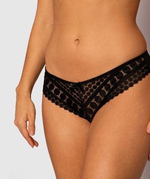 Dotty Brazilian Knicker - Black
