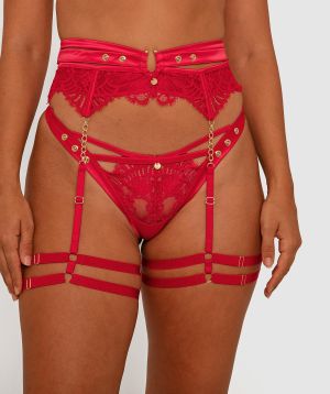 Vamp Midnight Hour Suspender - Light Red