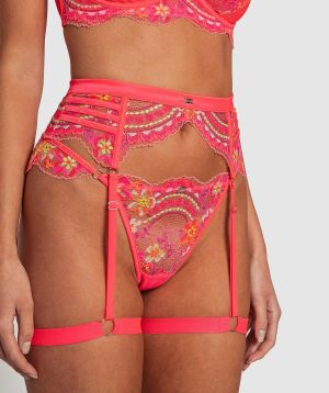 Vamp Stealing Hearts Suspender - Pink