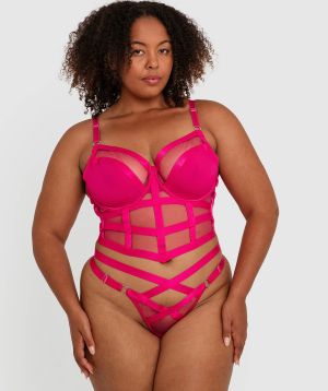 Night Games Unstoppable Corset - Dark Pink