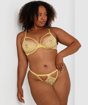 Night Games Sweetheart Soft Cup Underwire & Mini V Set - Light Yellow