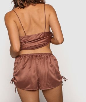 Nearly Nude Ruched Side Shorts - Nude 6