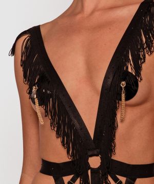 Night Games Tease Me Nipple Covers - Black