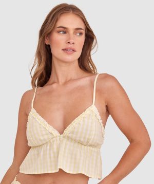Dorothy Cami-Print Check / Light Yellow