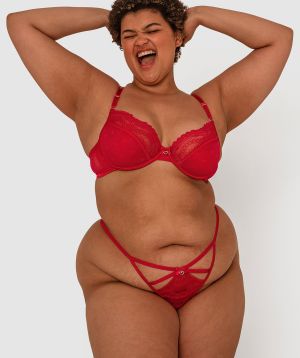 Night Games Love Fool Underwire & Mini V Set - Red