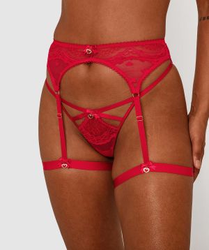 Night Games Love Fool Suspender - Red