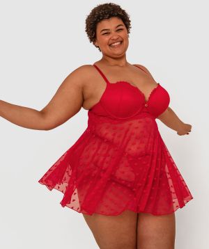 Night Games Love Fool Babydoll Set - Red