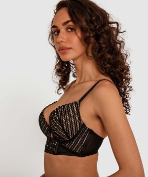 Moira Double Push Up Bra - Black