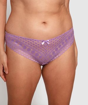 Dotty Brazilian Knicker - Dark Purple