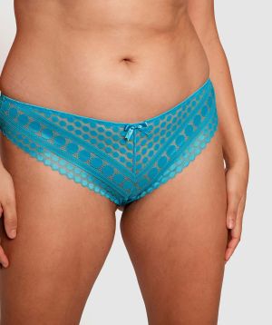 Dotty Brazilian Knicker -  Aqua