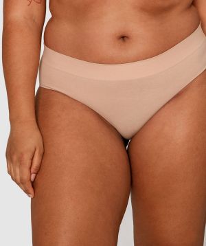 Seamless With Cotton  Midi Brief - Blush Pink