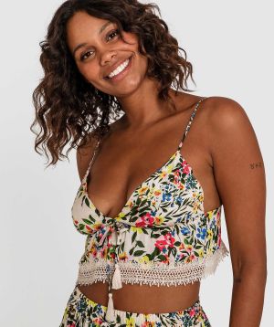 Into The Garden Crop Cami - Print Ditsy Floral