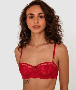 Bethany Sparkle Underwire Bra - Red