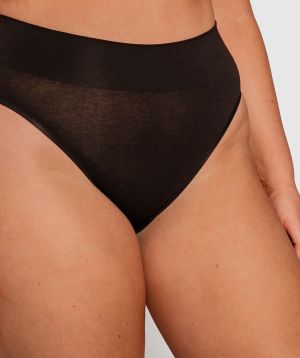 Jockey Skimmies Hi Cut V String - Black