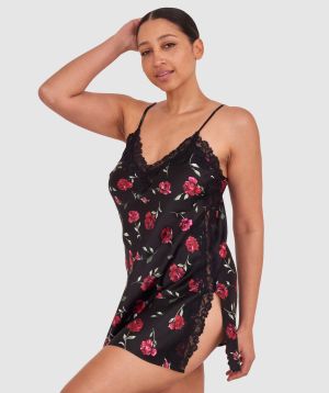 Bethany Slip - Print Floral/Black