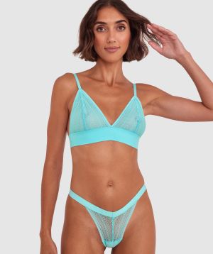 Alby Bralette & Mini V Set - Light Blue