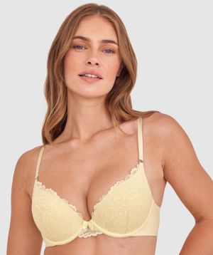 Bethany Essentials Double Push Up Bra-Yellow