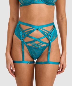 Night Games Playful Suspender - Dark Green